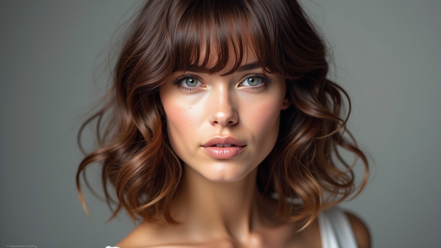 Cheveux brillants après brushing avec sèche-cheveux Haircvt