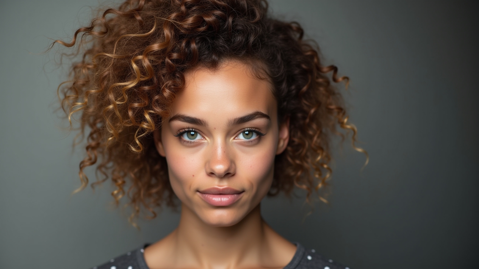 Cheveux bouclés bien définis après séchage avec diffuseur